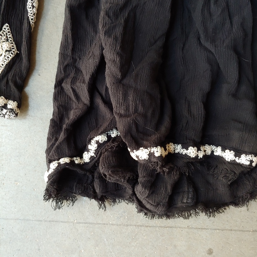 Free People Diamond Embroidered Tunic in Black med_5